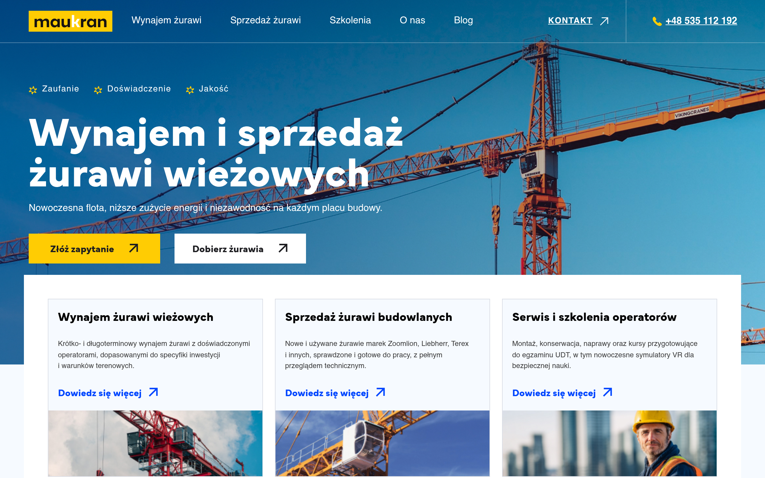 Maukran tower crane rental website