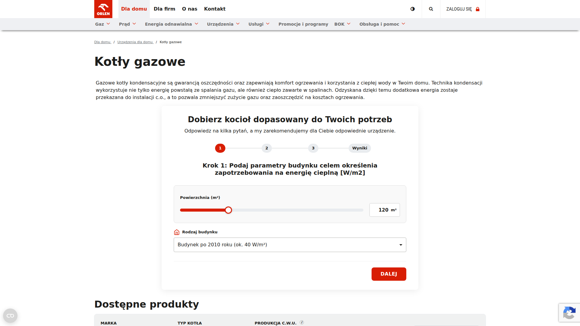 myORLEN gas boiler campaign screenshots