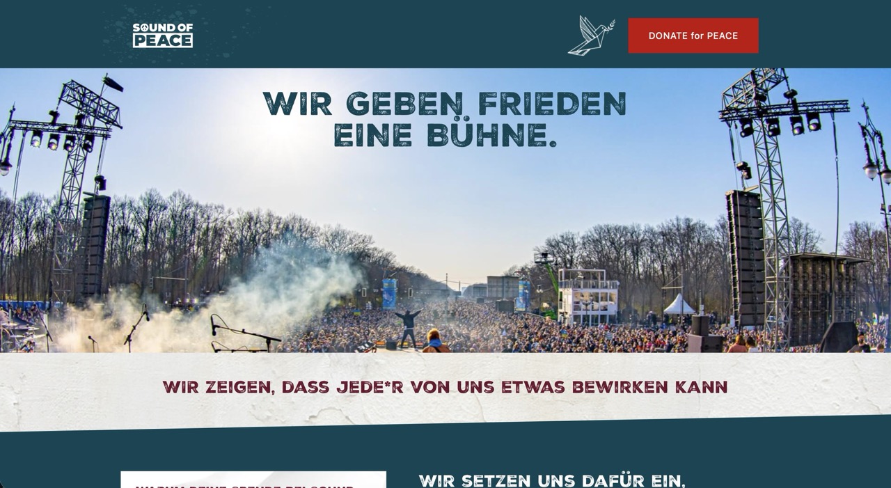 Sound of Peace fundraising website
