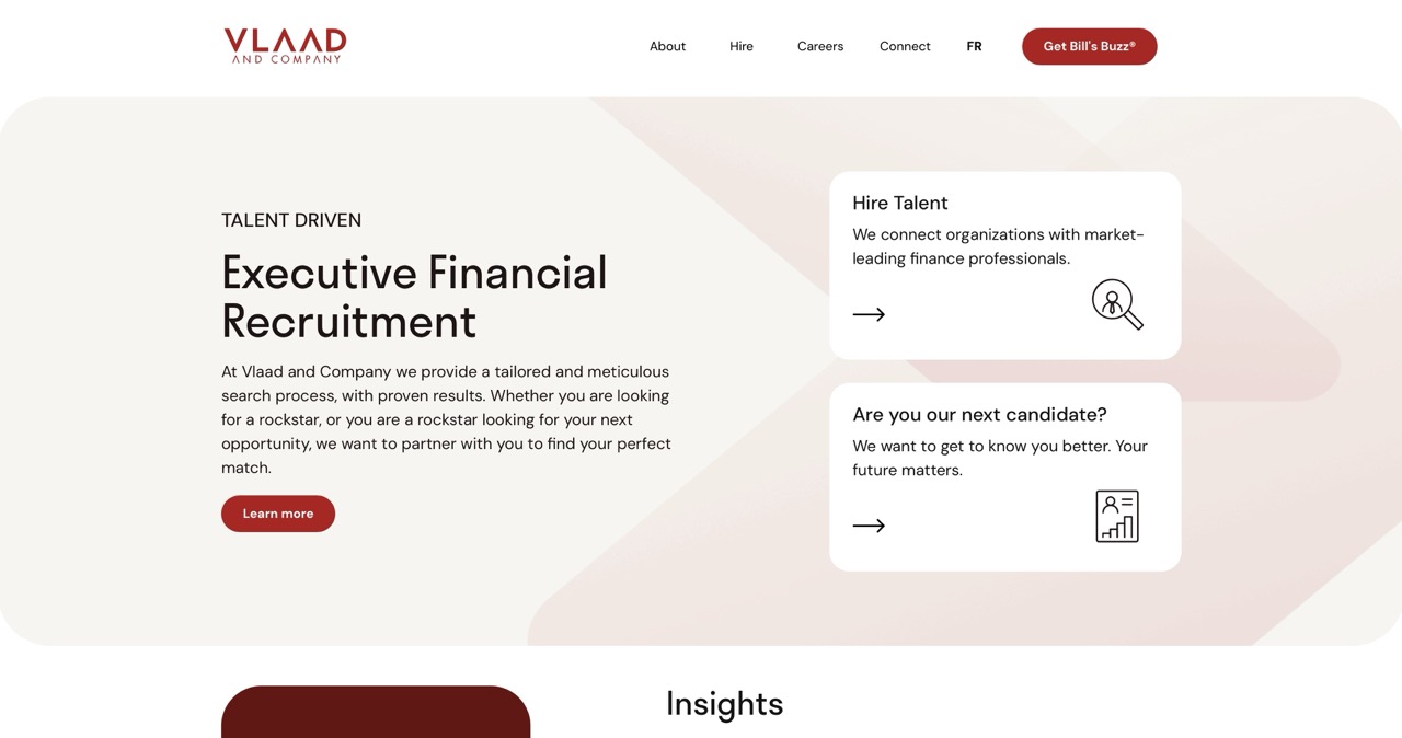 Vlaad and Company executive recruitment website